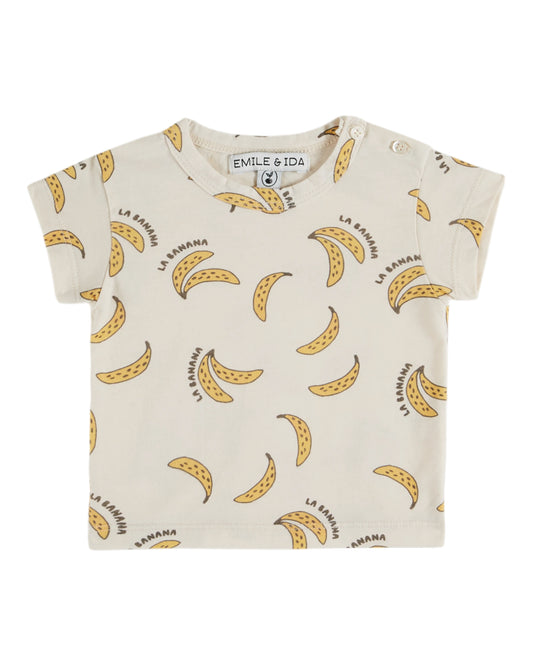 Emile et Ida T-Shirt Banane All Over Créme