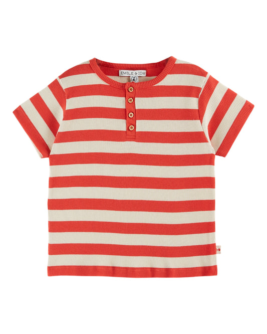 Emile et Ida Tee Shirt Rayure Rouge