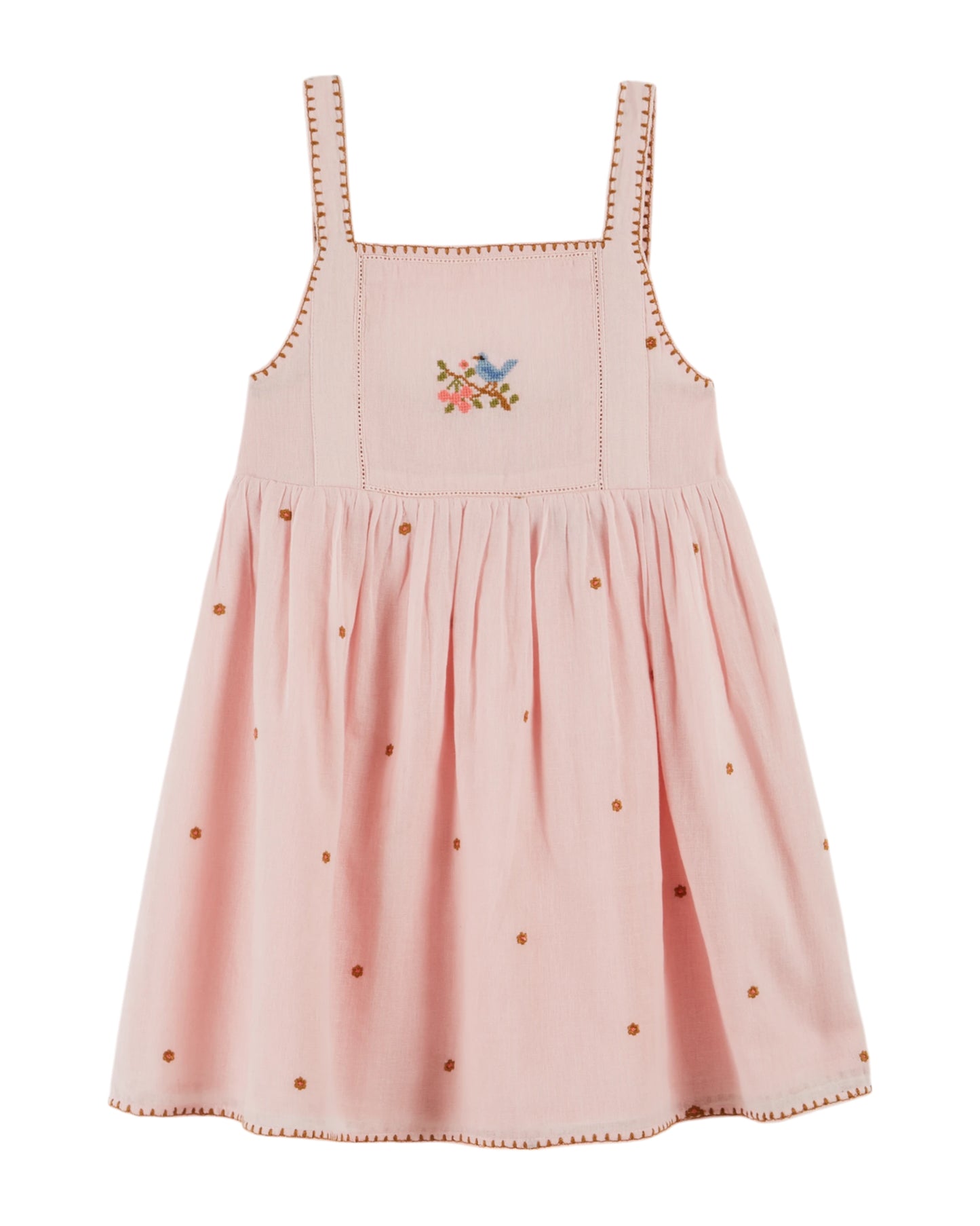 Emile et Ida Kleid mit Blumenstickerei Macaron