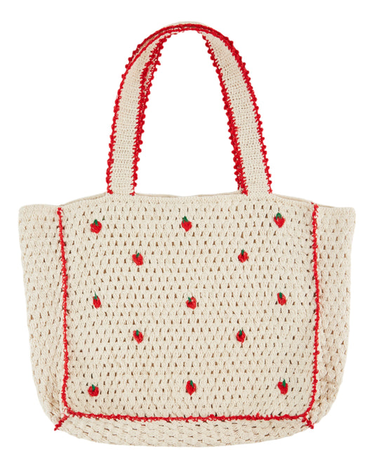 Emile et Ida Häkeltasche mit Blumen Créme