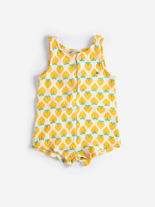 Bobo Choses Strawberry All Over Woven Playsuit