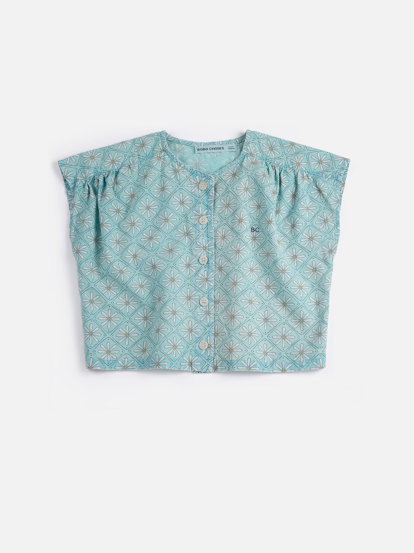 Bobo Choses Daisy Mosaic All Over Woven Top
