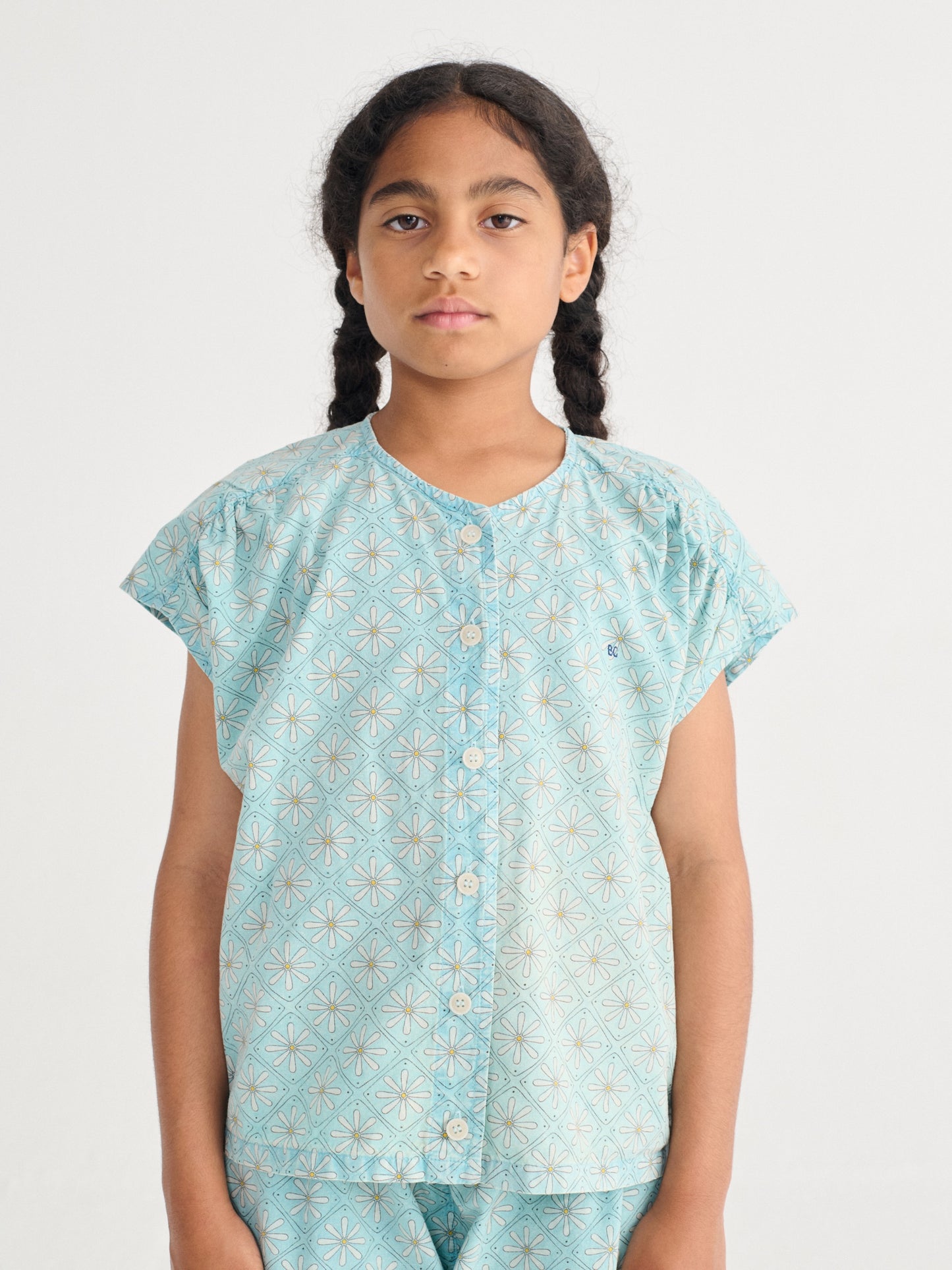 Bobo Choses Daisy Mosaic All Over Woven Top