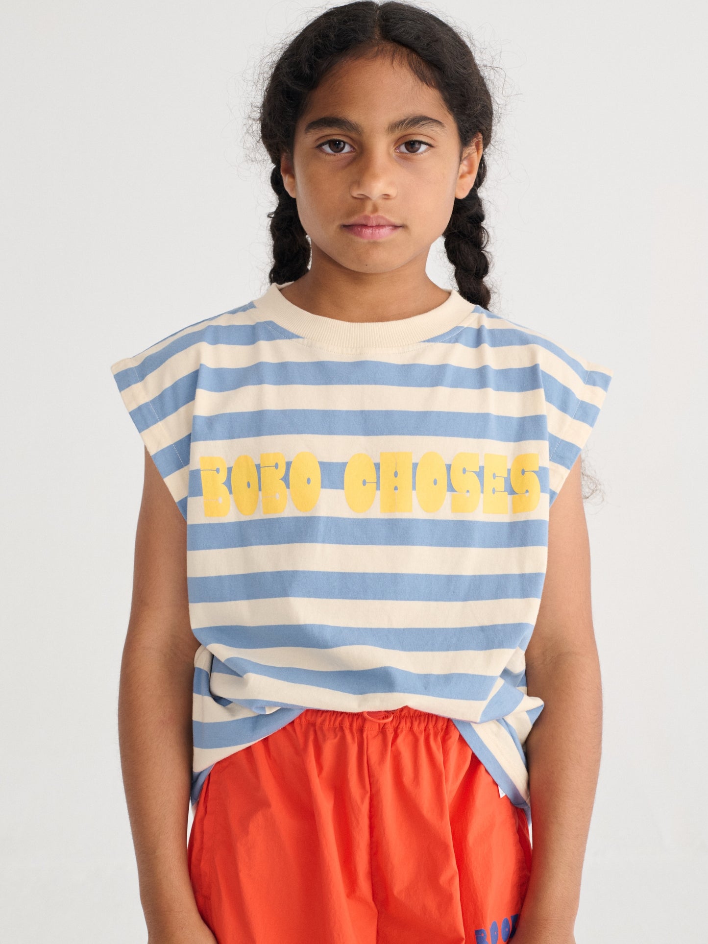 Bobo Choses Modern Striped ärmelloses T-Shirt