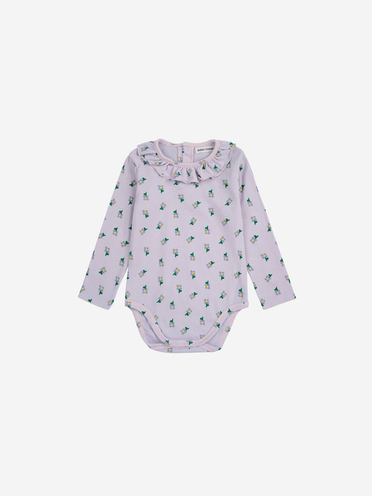 Bobo Choses Baby Pansy Flower Ruffle Body Lavender