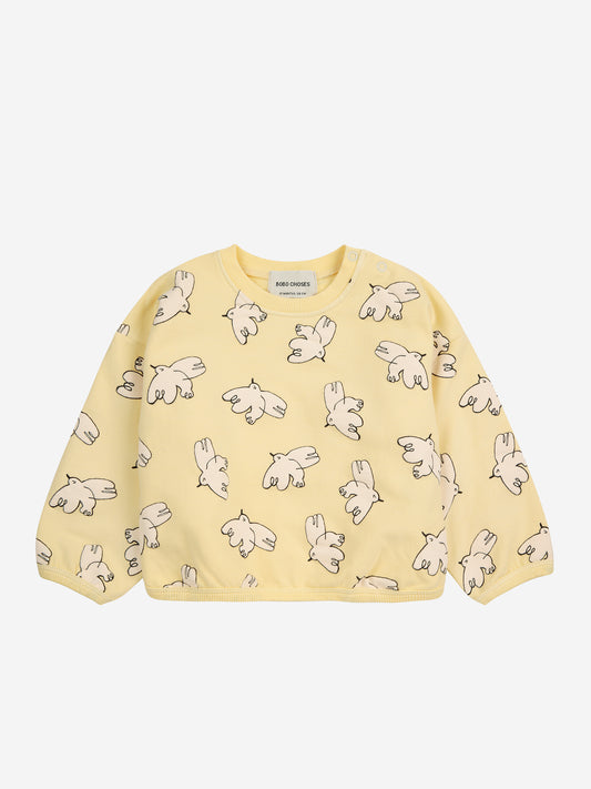 Bobo Choses Baby Bird All Over Sweatshirt Light Yellow