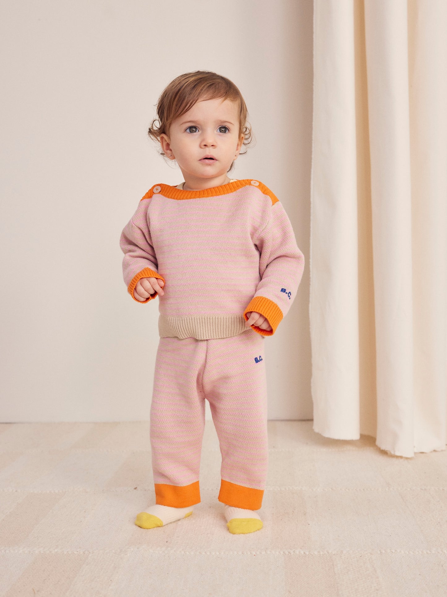 Bobo Choses Baby Stripes Jumper Pink