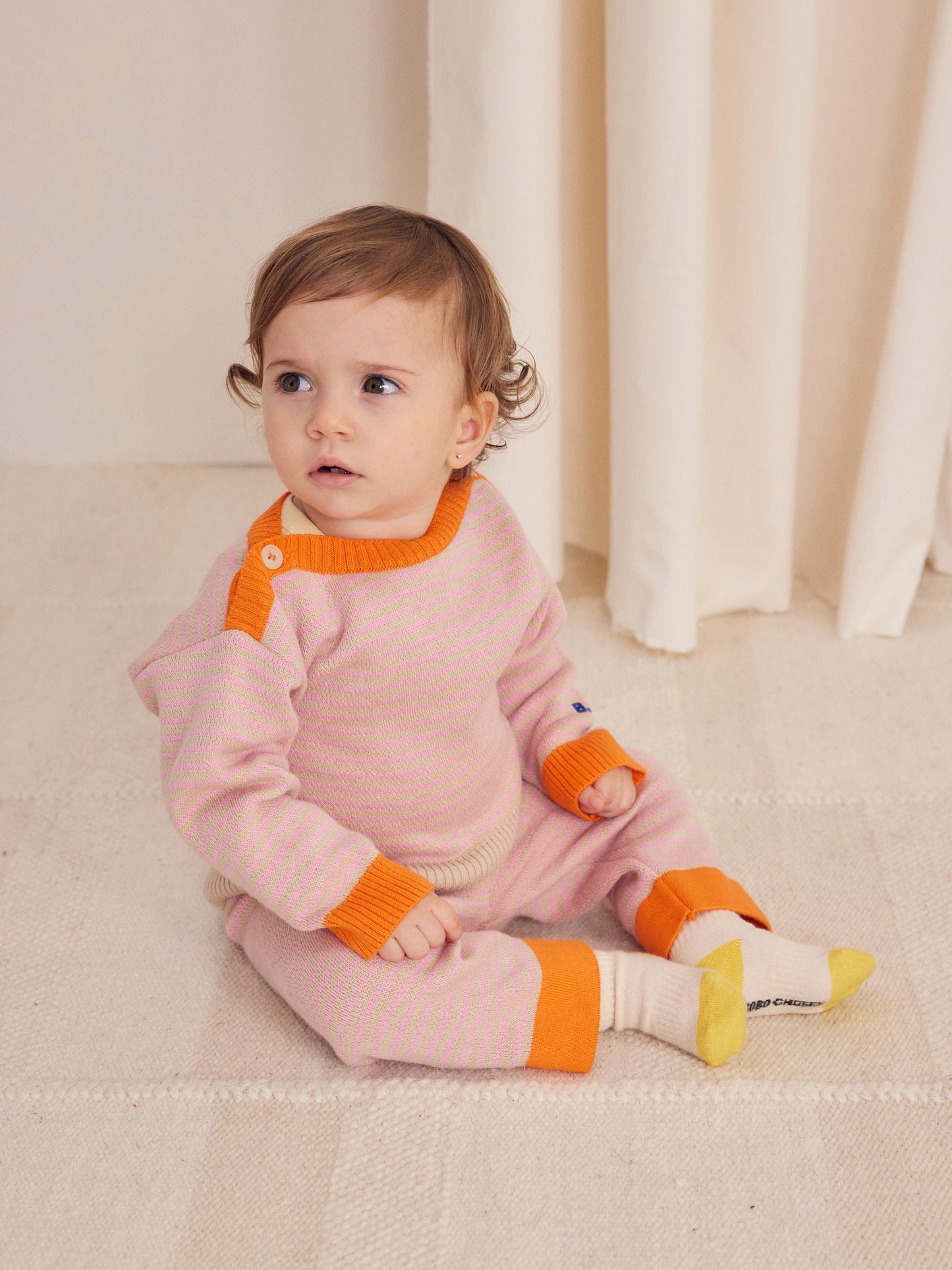 Bobo Choses Baby Stripes Jumper Pink