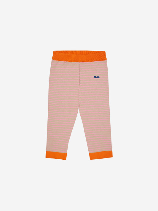 Bobo Choses Baby Stripes Knitted Hose Pink