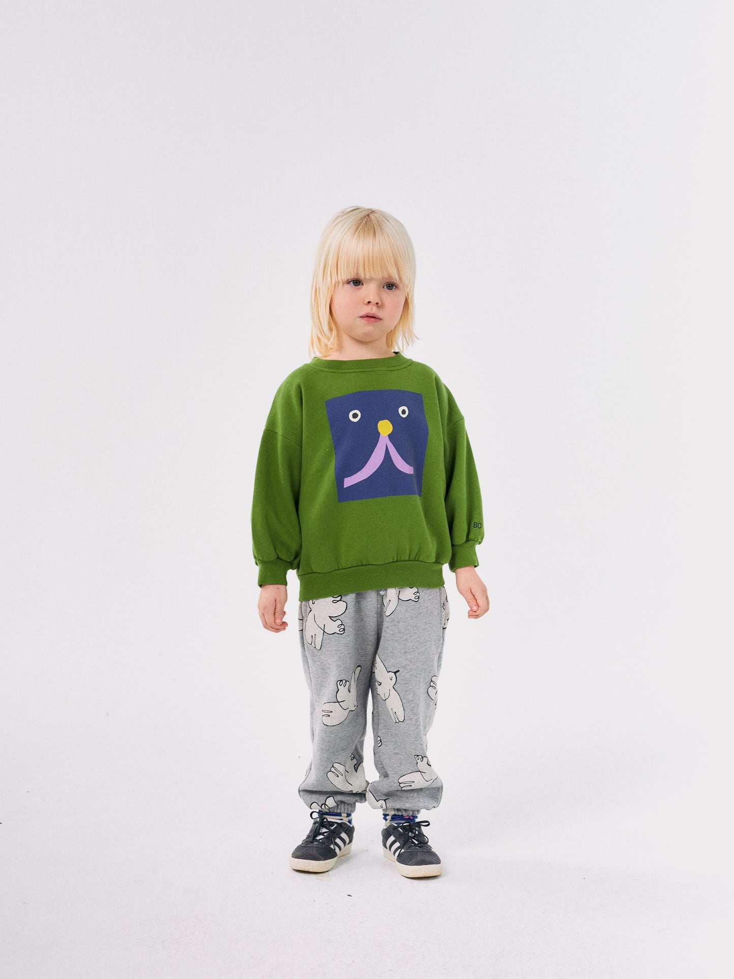 Bobo Choses Funny Face Sweatshirt Olive