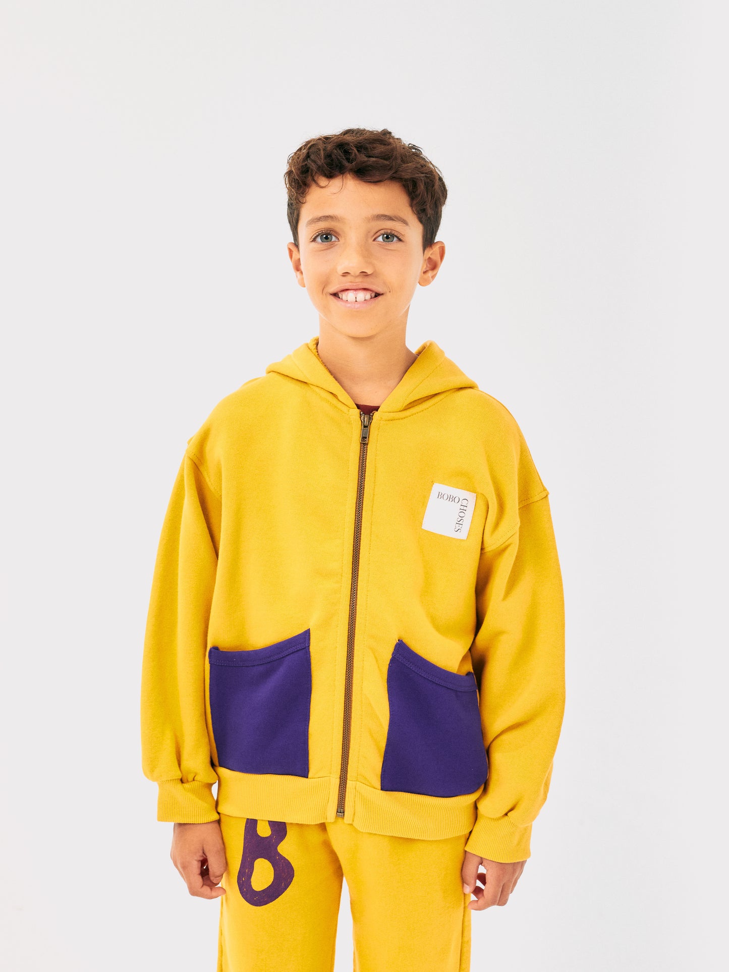 Bobo Choses Zipped Hoodie Curry