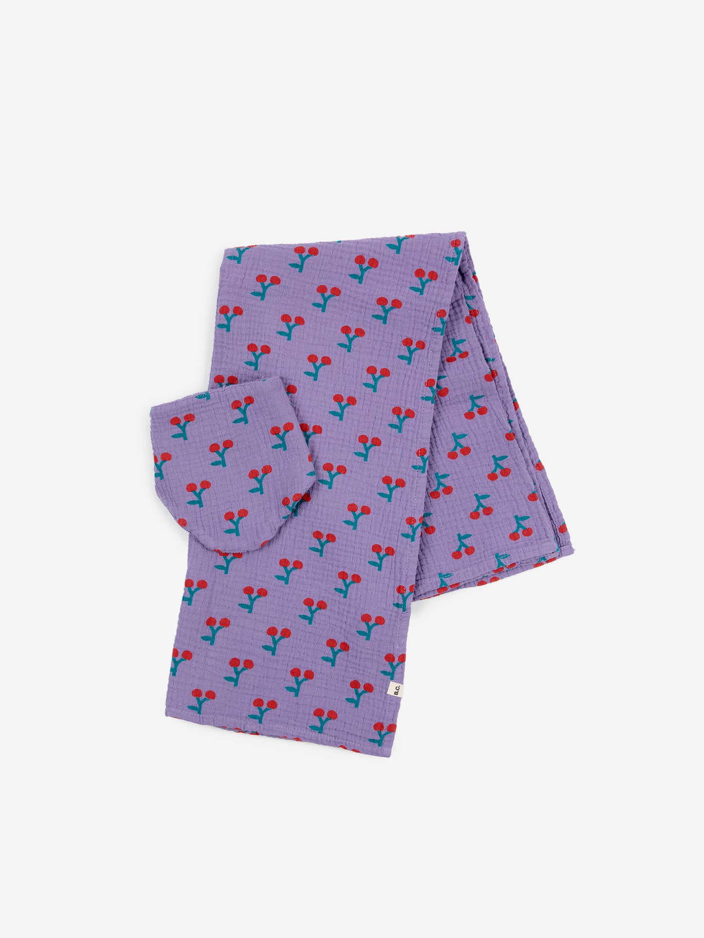 Bobo Choses Cherry All Over Musselin- und Lätzchen-Set Purple