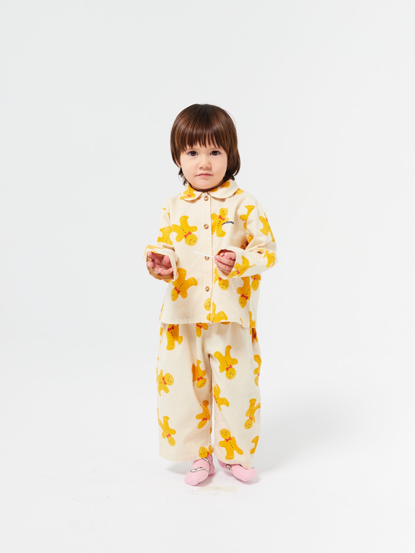 Bobo Choses Fun Collection Baby Gingerbread All Over Lounge Set Offwhite