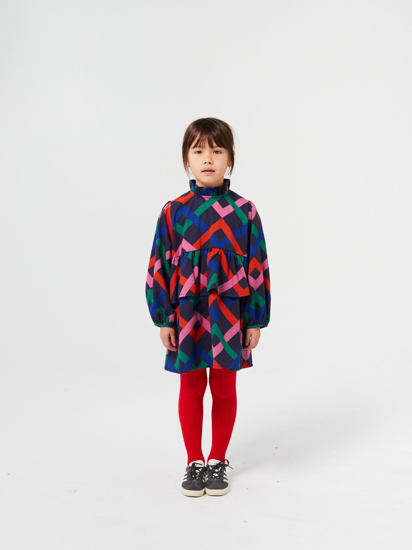 Bobo Choses Multicolor Garland Woven Kleid Midnight Blue