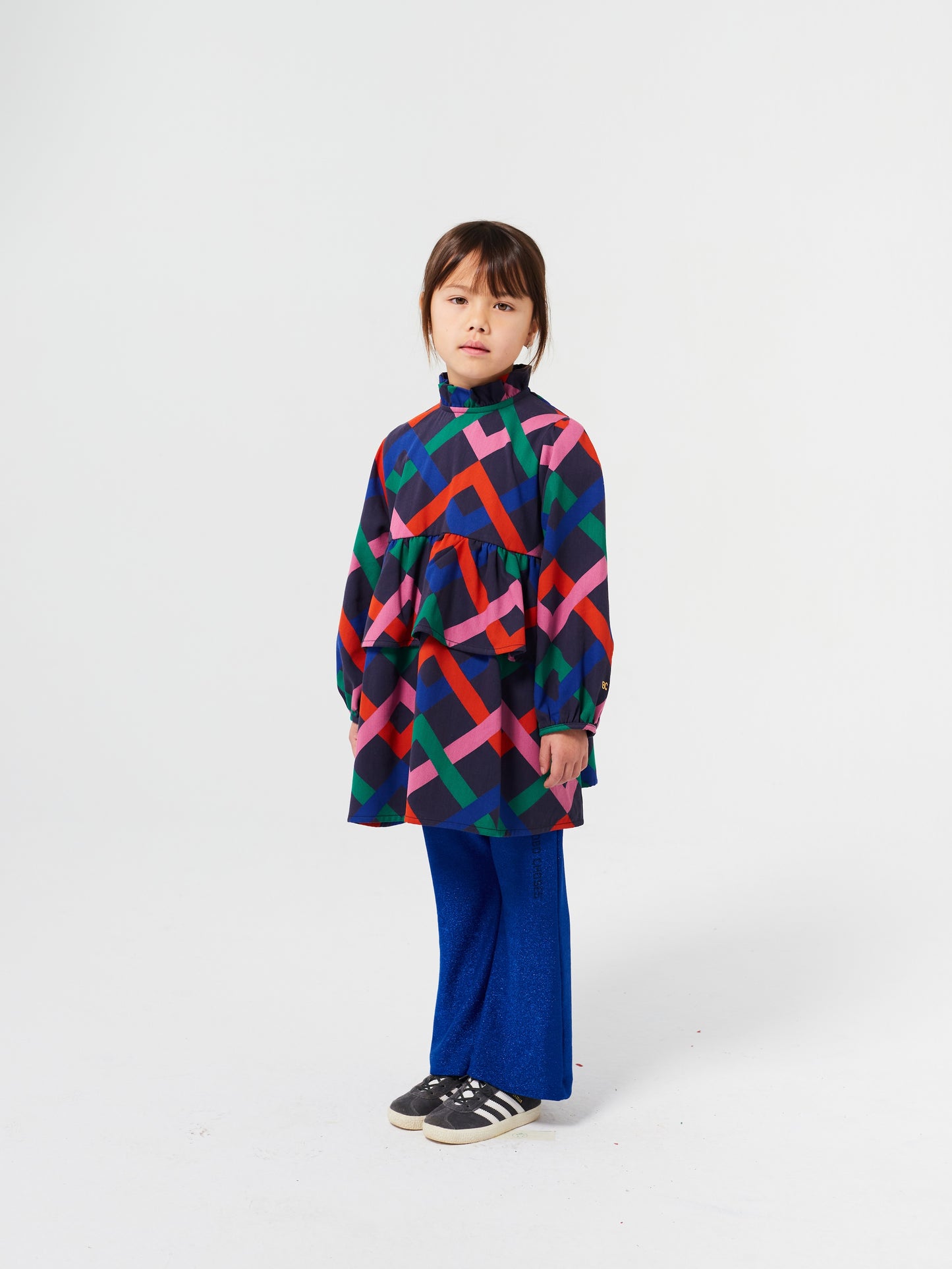 Bobo Choses Multicolor Garland Woven Kleid Midnight Blue