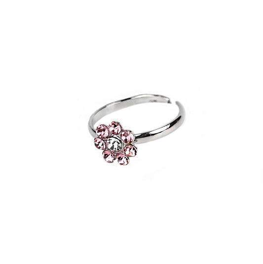 Busy Lizzy Ring Strass Blume Hellrosa