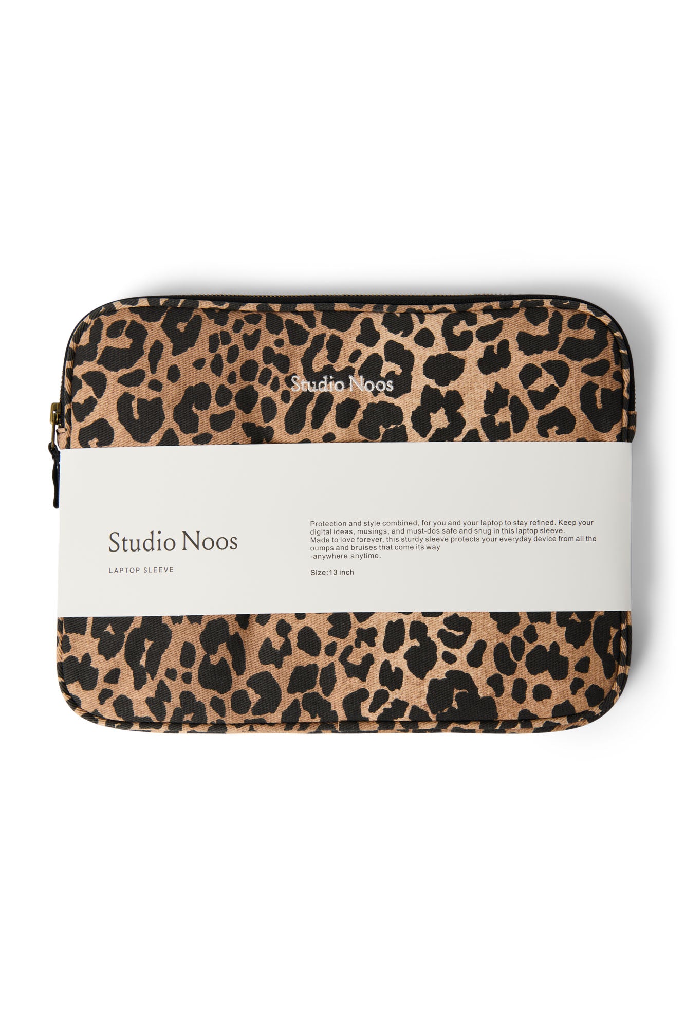 Studio Noos Soft Cotton Brown Leopard Laptop Sleeve | 13inch