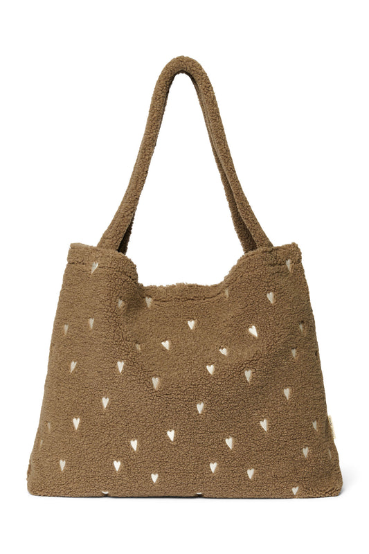 Studio Noos Brown Teddy Hearts Mom Bag