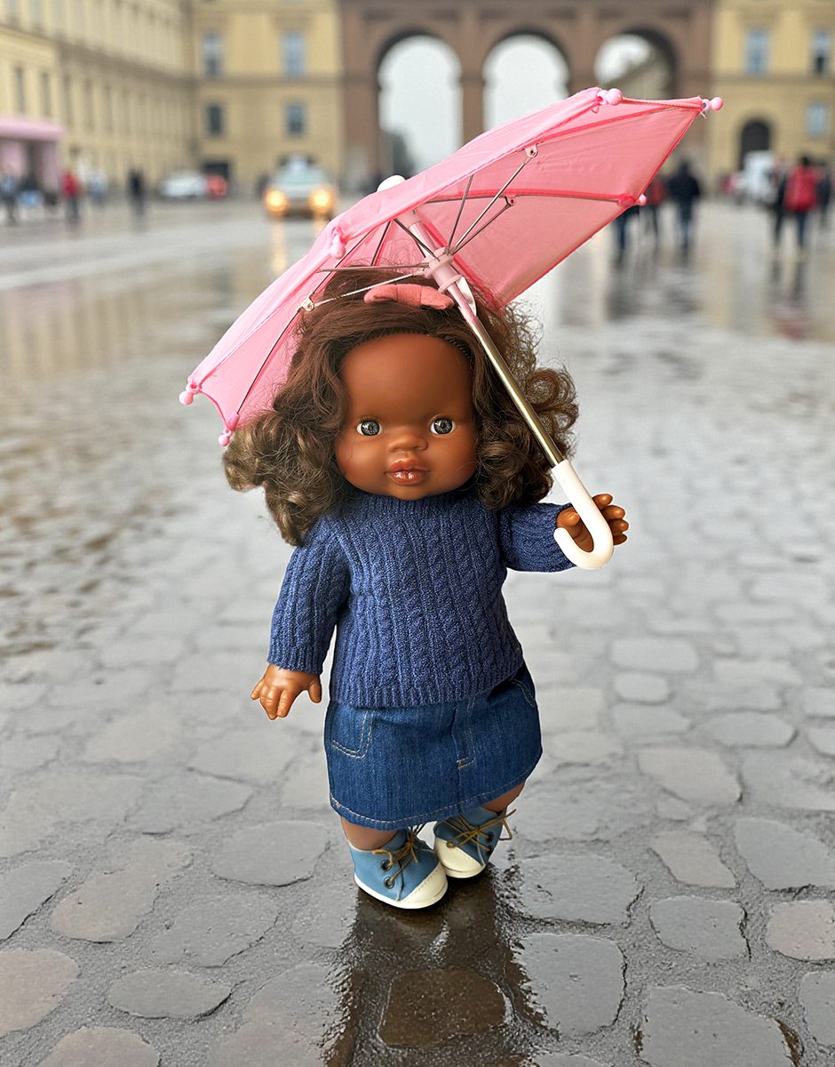 Minikane - Rosa Puppenregenschirm