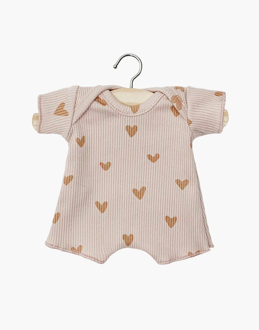 Minikane Babies – Rippenstrick-Body mit kleinen rosa Herzen