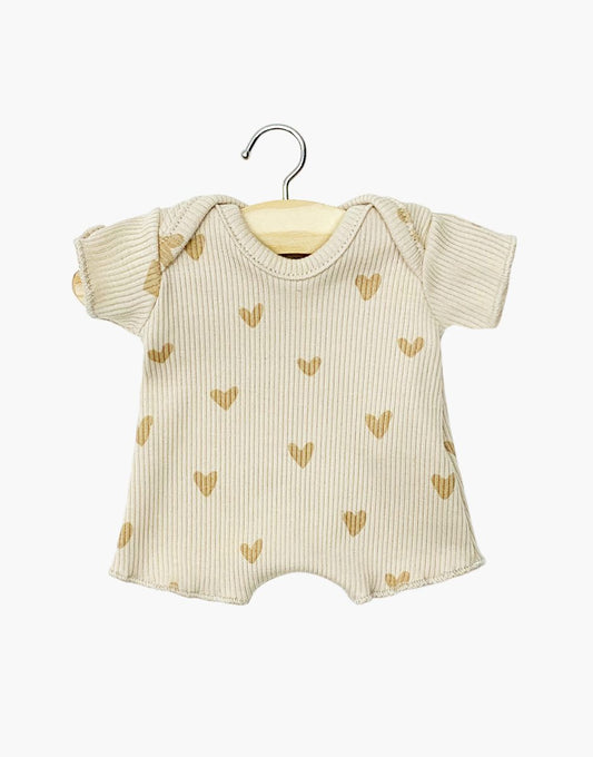 Minikane Babies – Rippenstrick-Shorty-Body Kleine beige Herzen