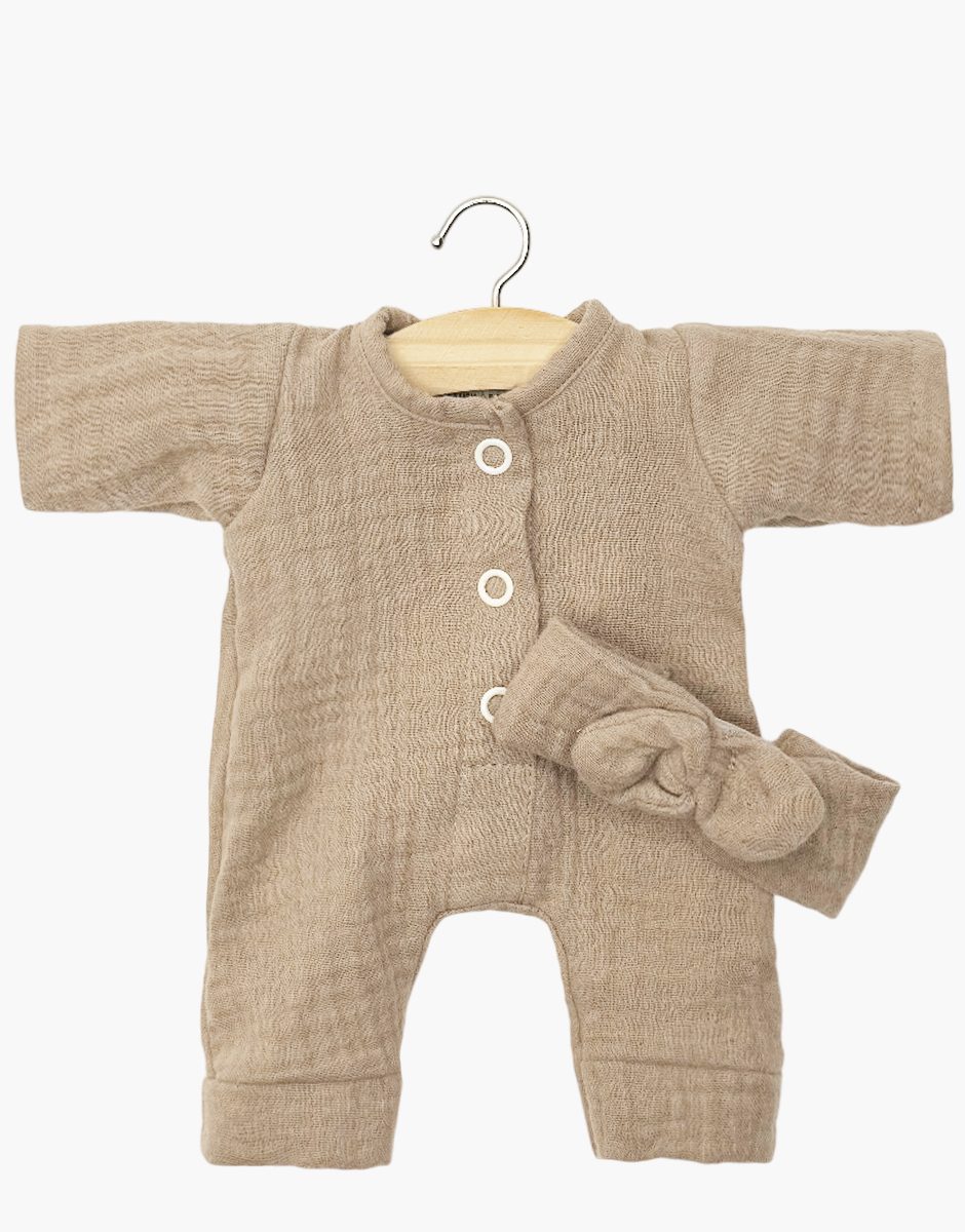 Minikane Babies – Noa Strampler mit Stirnband Mokka