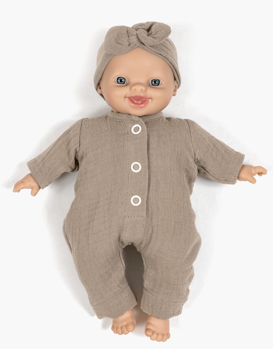 Minikane Babies – Noa Strampler mit Stirnband Mokka