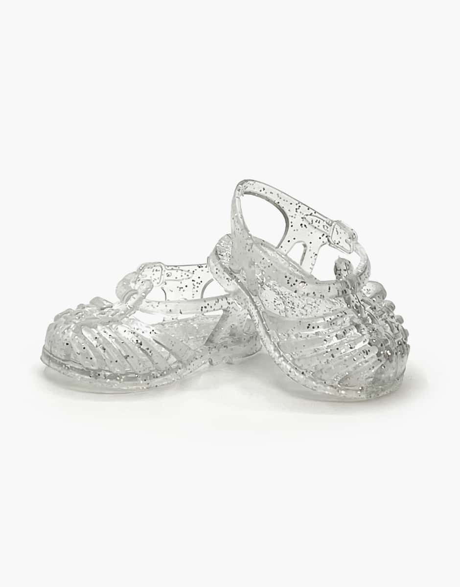 Minikane Puppensandalen Silber Glitter