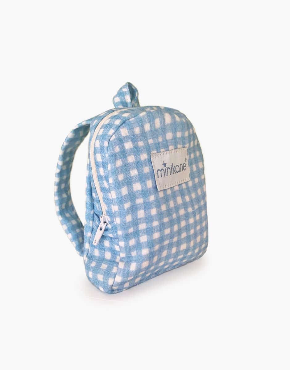 Minikane Theo Puppen-Rucksack Blue Gingham