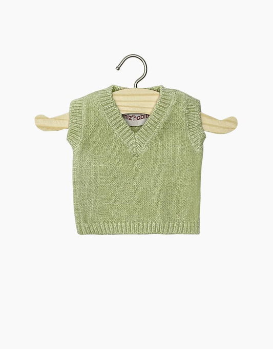 Minikane Léonardo-Strick-Tank-Top in Salbeigrün für Puppen