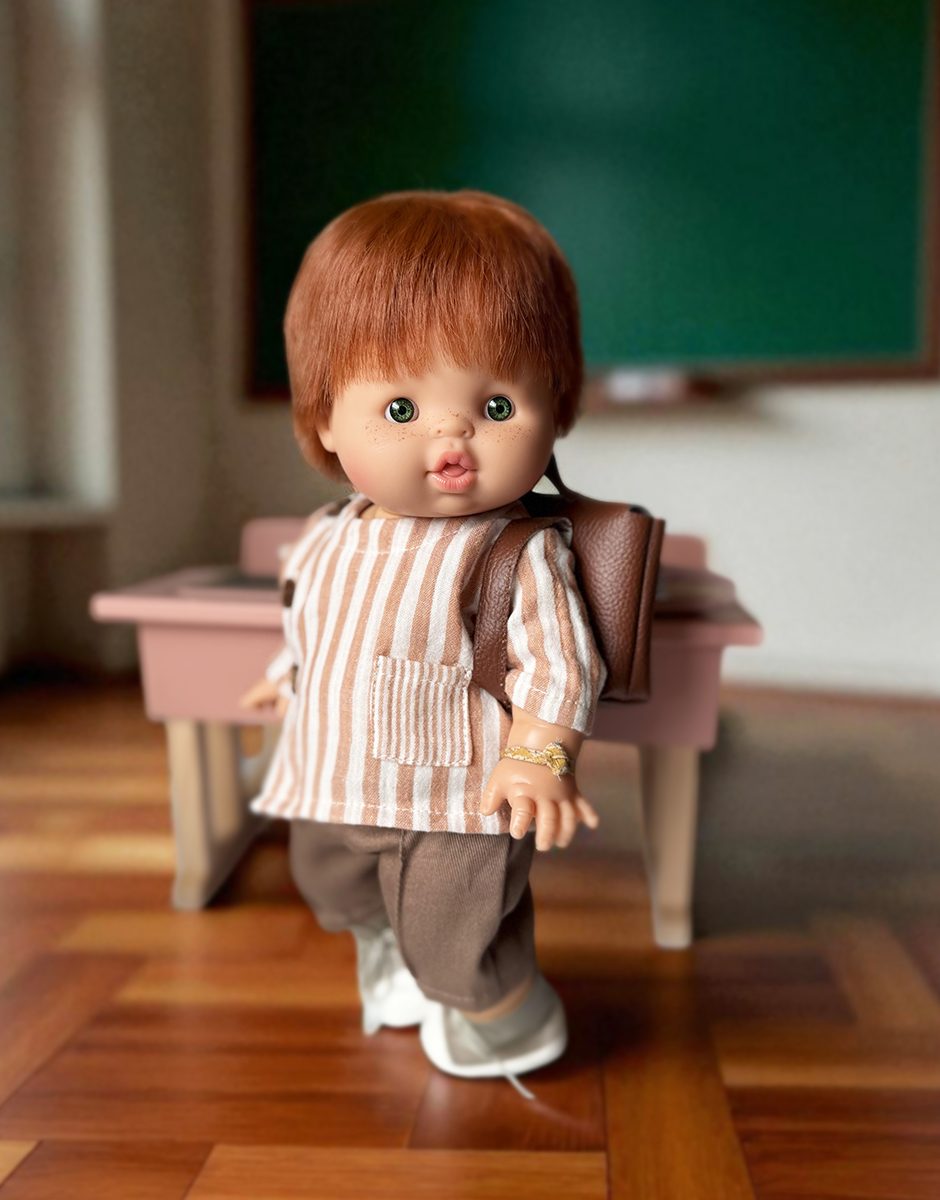 Minikane - Vintage Swan Puppenrucksack Marron