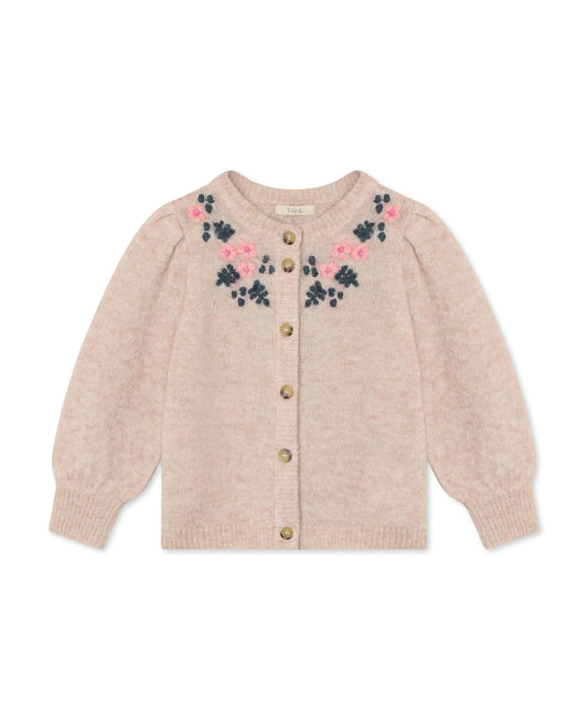Fliink Star Alpaka Pullover mit Stickerei Peach Whip