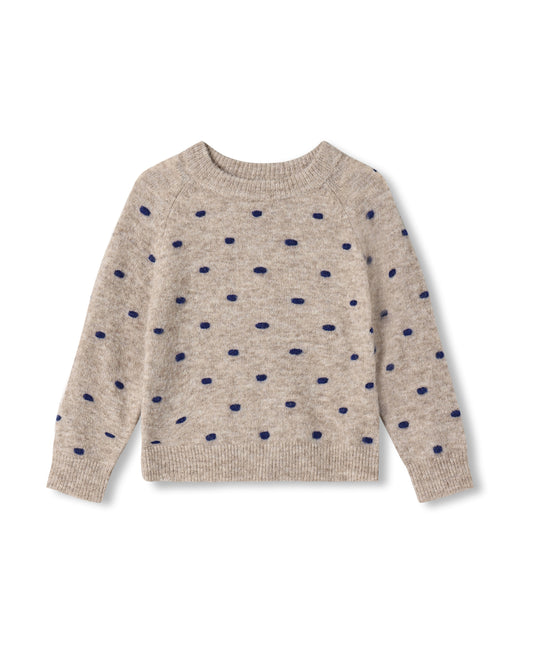 Fliink Star polka Pullover Insignia Blue/Sandshell