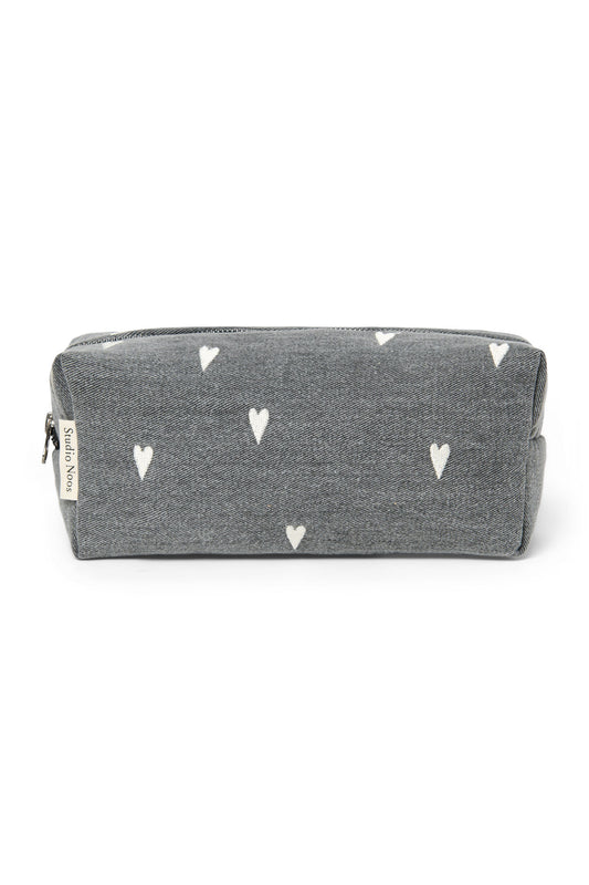 Studio Noos Pouch Denim Grey Hearts