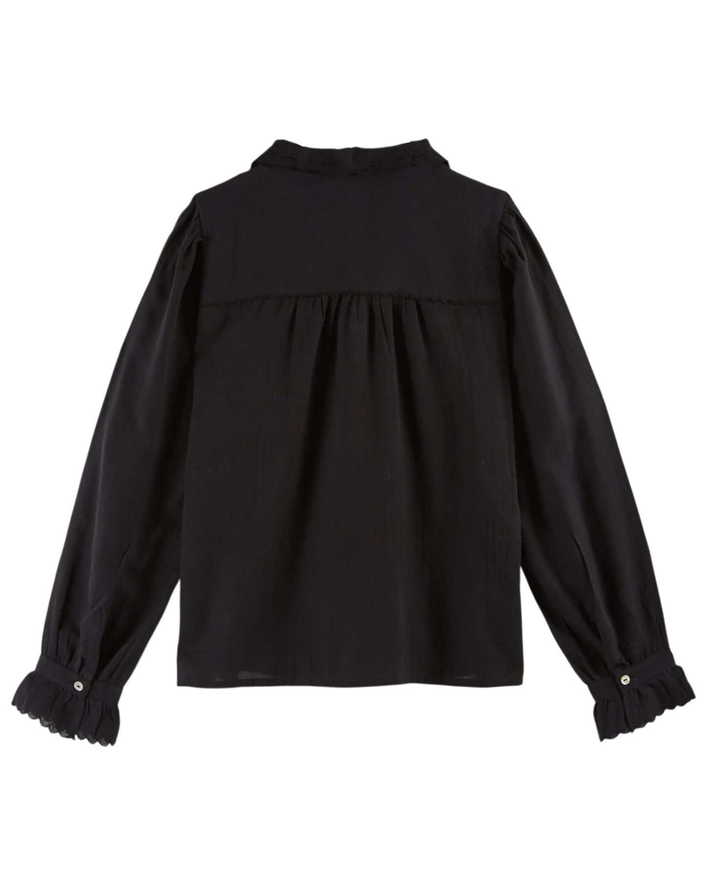 Emile et Ida Vintage Bluse Fleuri Brodé Noir