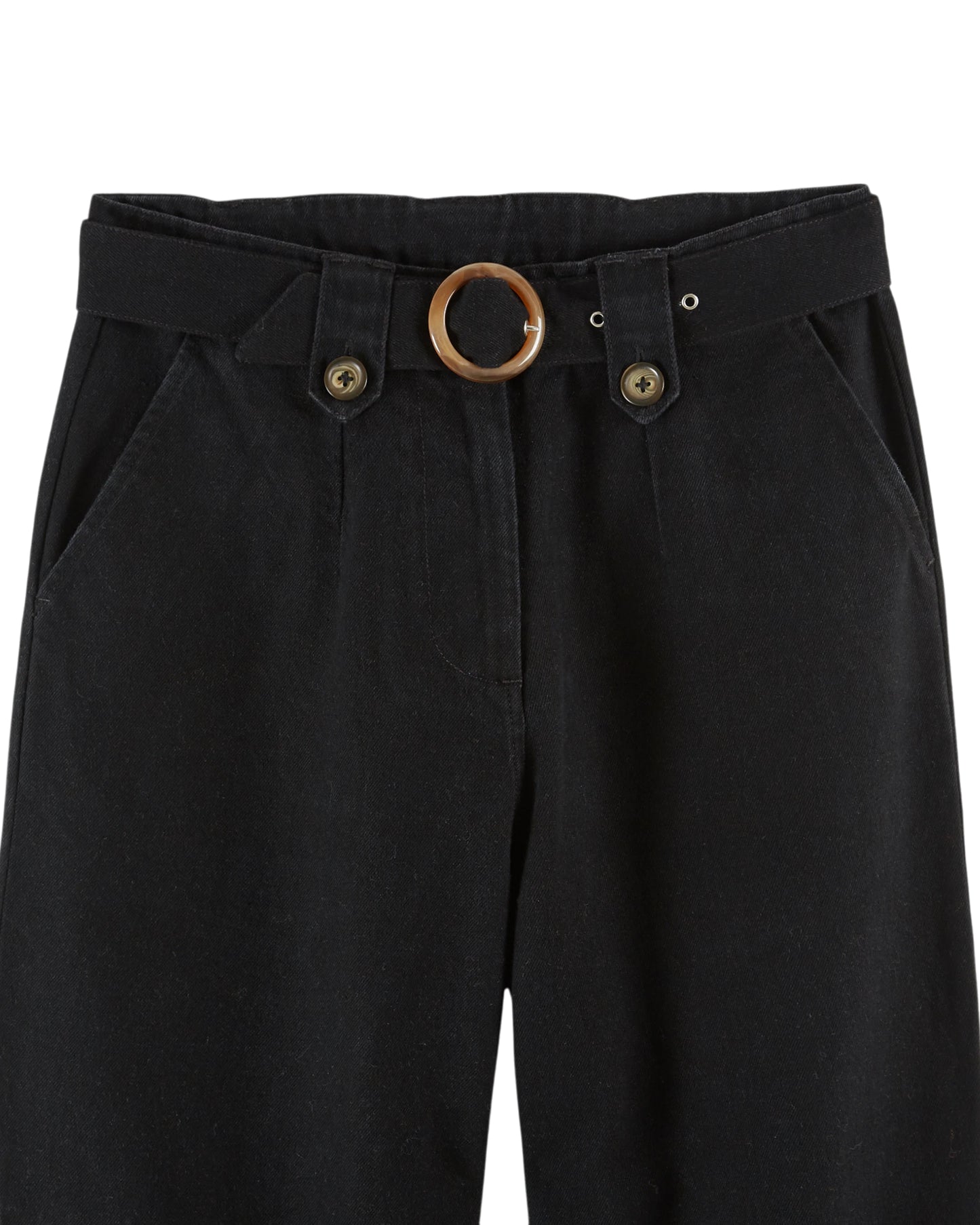 Emile et Ida Hose mit Schnallen Denim Noir