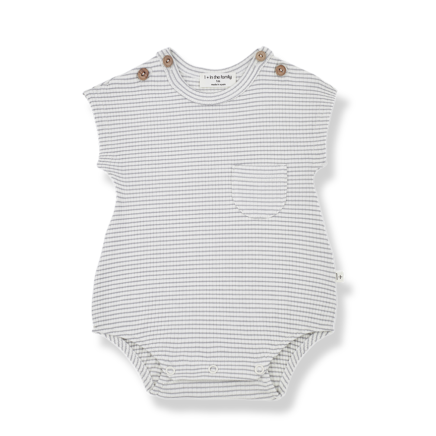 1+ in the Family Romper Jacques Smoky-Ivory