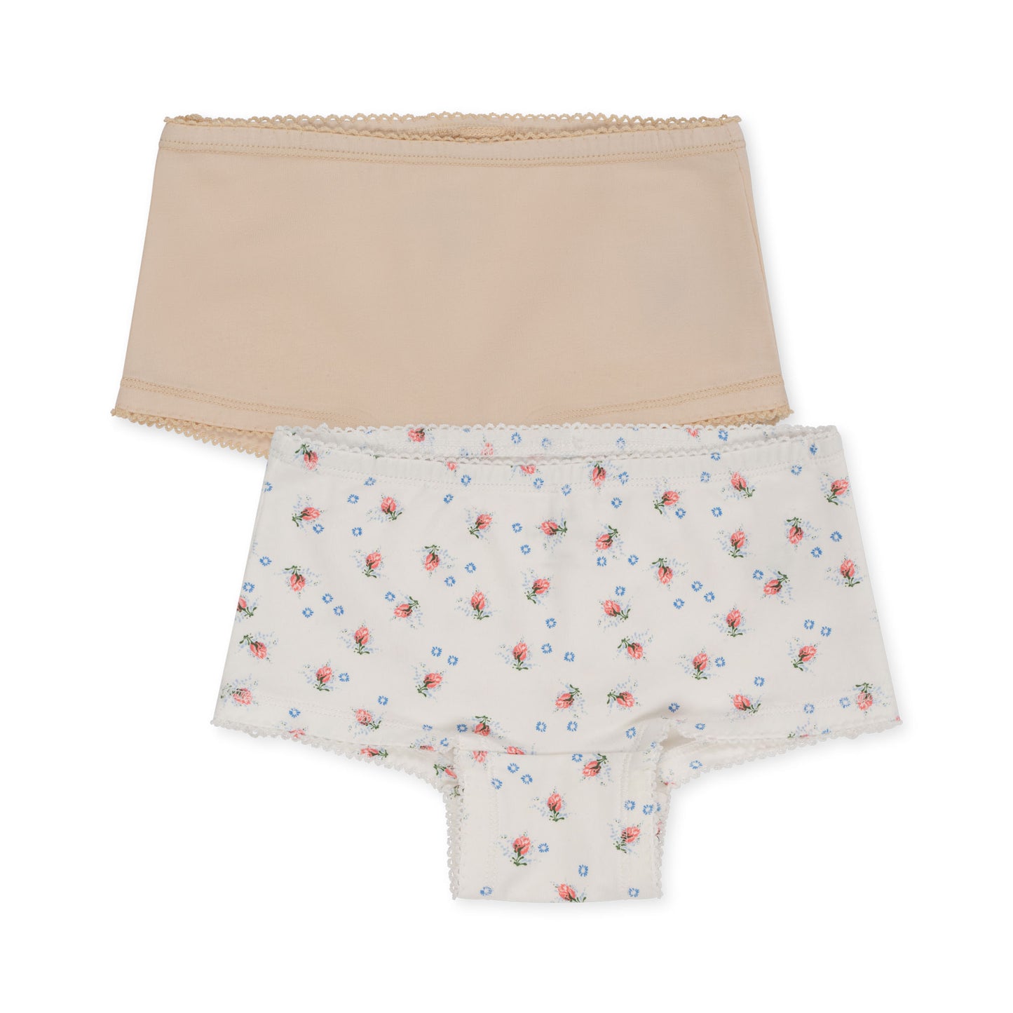 Konges Sløjd Basic 2er Pack Girl Hipster-Unterwäsche Brisé dé Eté White/Nouvelle Peach