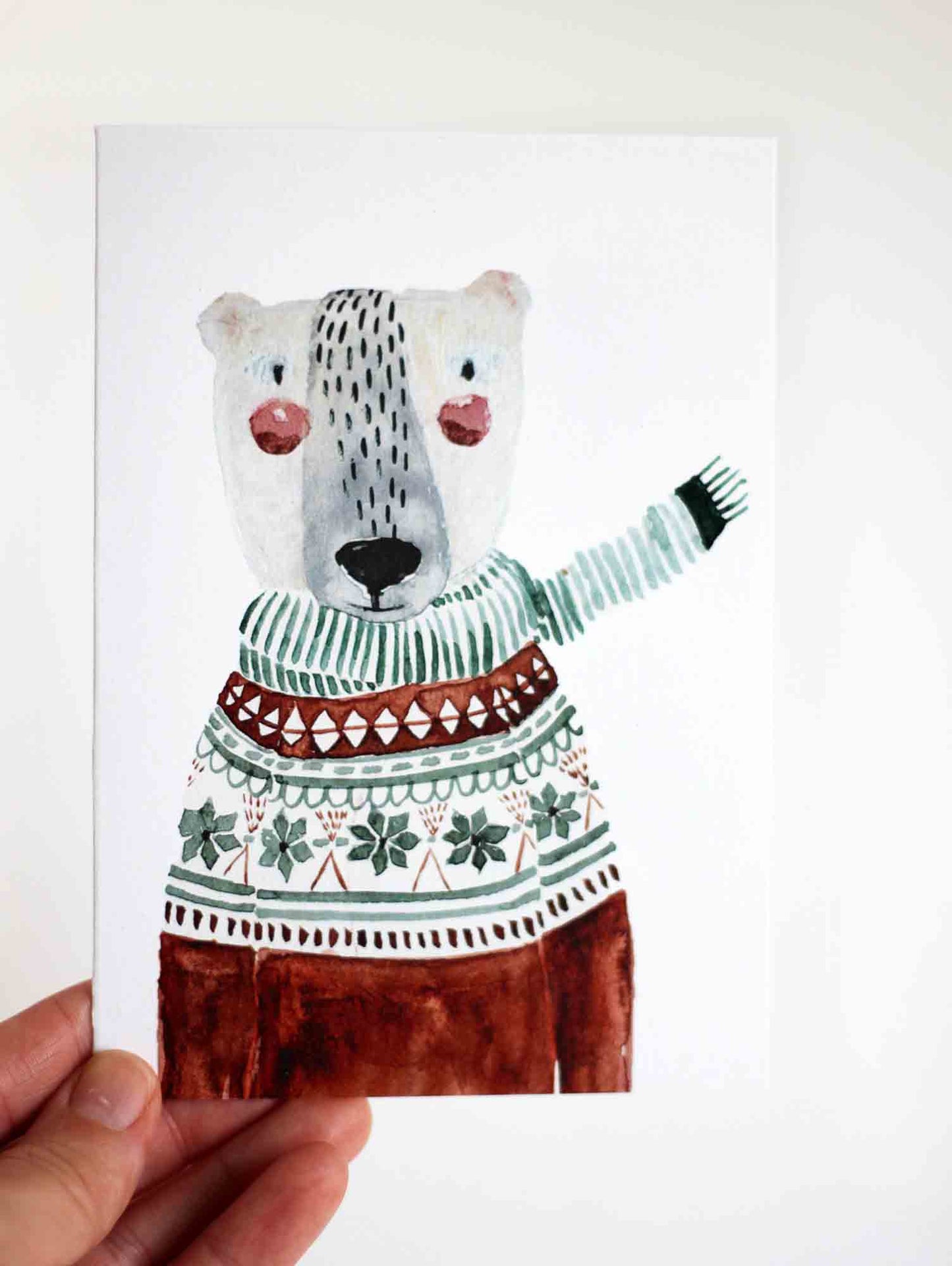 Halfbird Klapp-Postkarte Weihnachtsbär