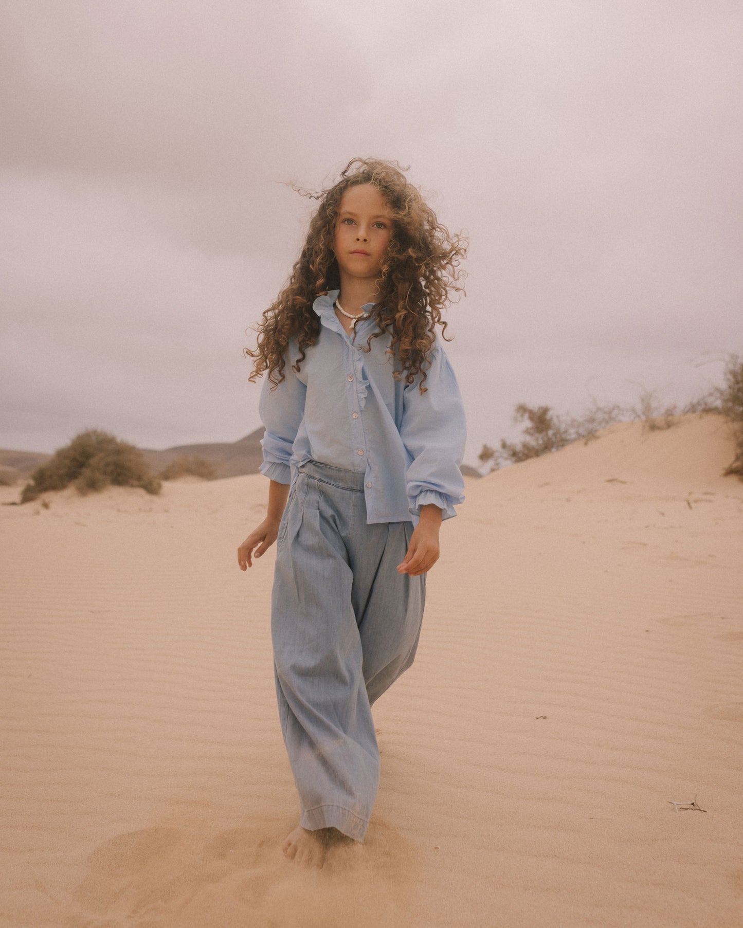 Búho BCN Voile Bluse Provence Blue