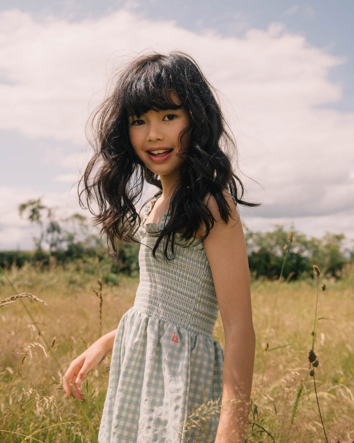 Búho BCN gingham Jumsuit Aqua