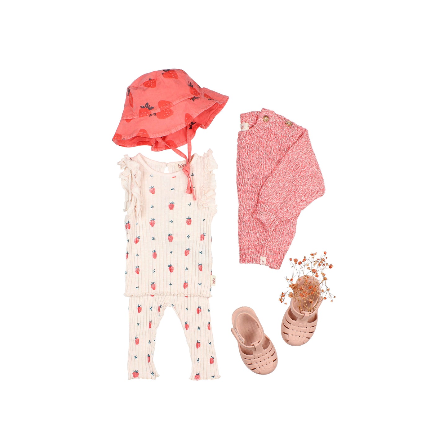 Búho BCN BB Strawberry Leggings Cream Pink