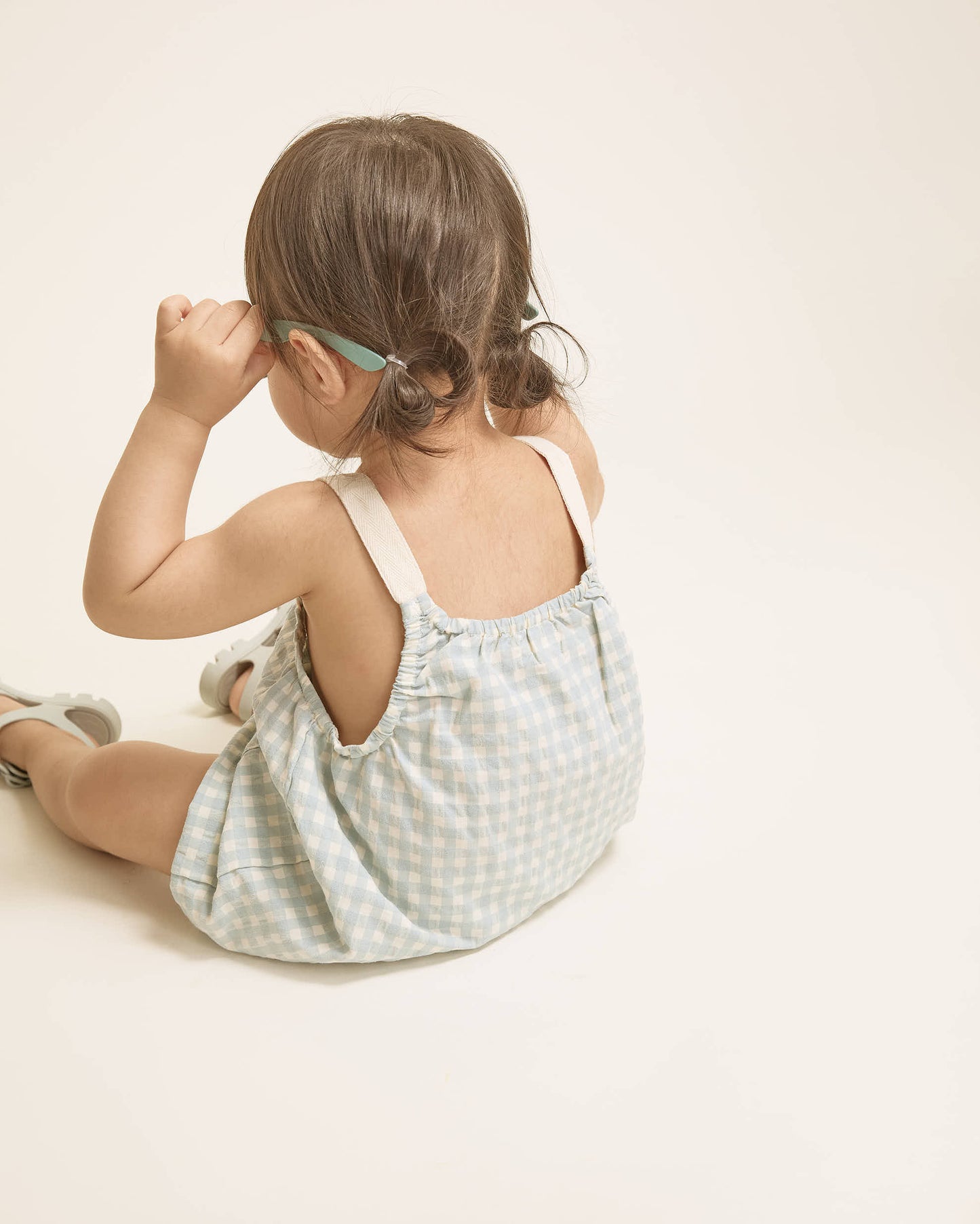 Búho BCN BB Gingham Romper Aqua
