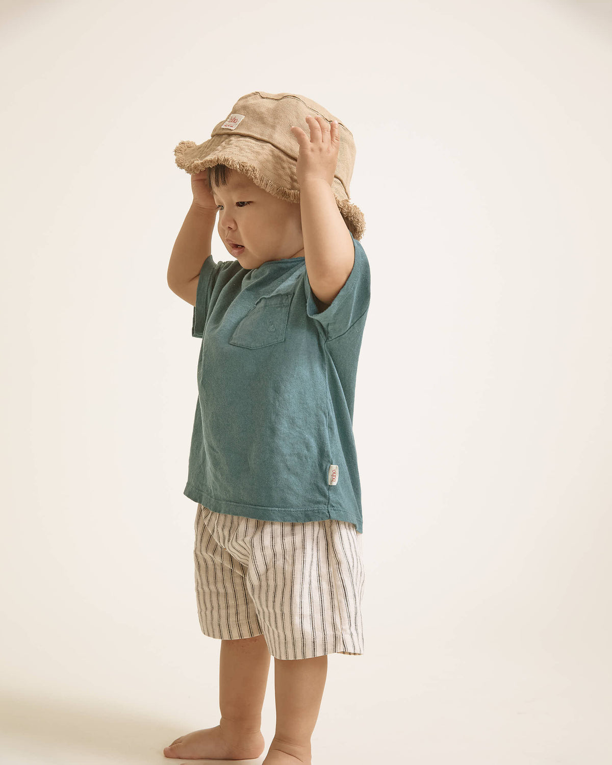 Búho BCN BB Leinen Shorts gestreift