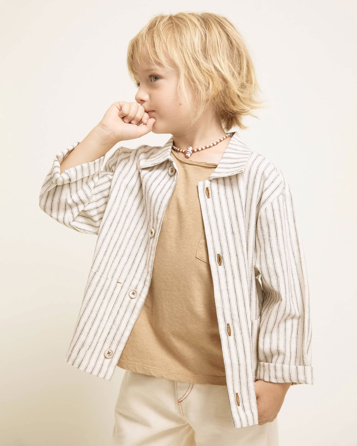 Búho BCN Pocket Leinen T-Shirt Safari