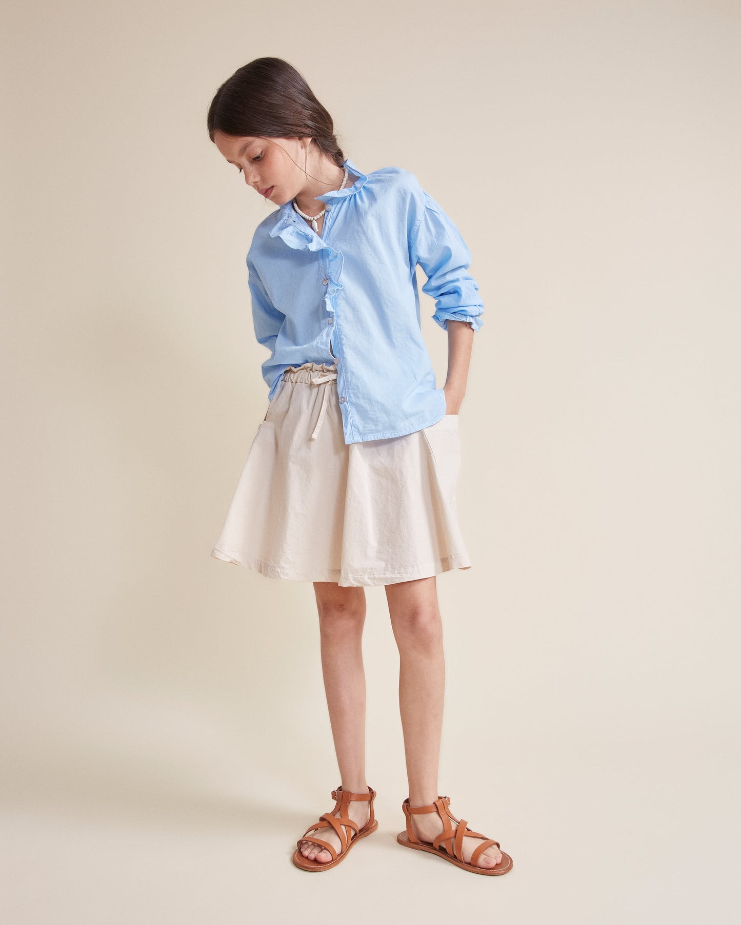 Búho BCN Voile Bluse Provence Blue