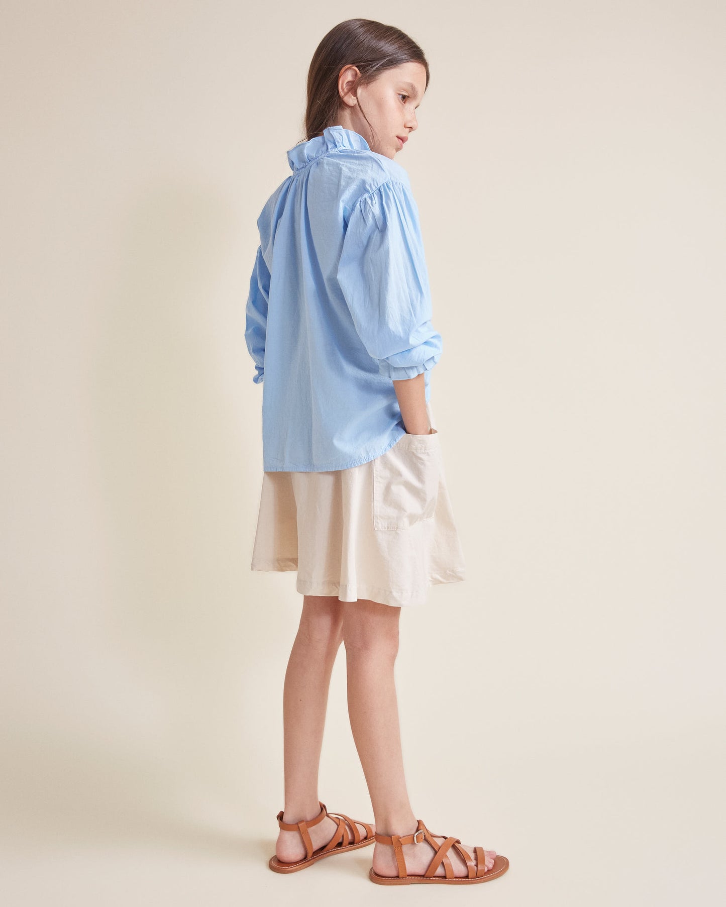 Búho BCN Voile Bluse Provence Blue