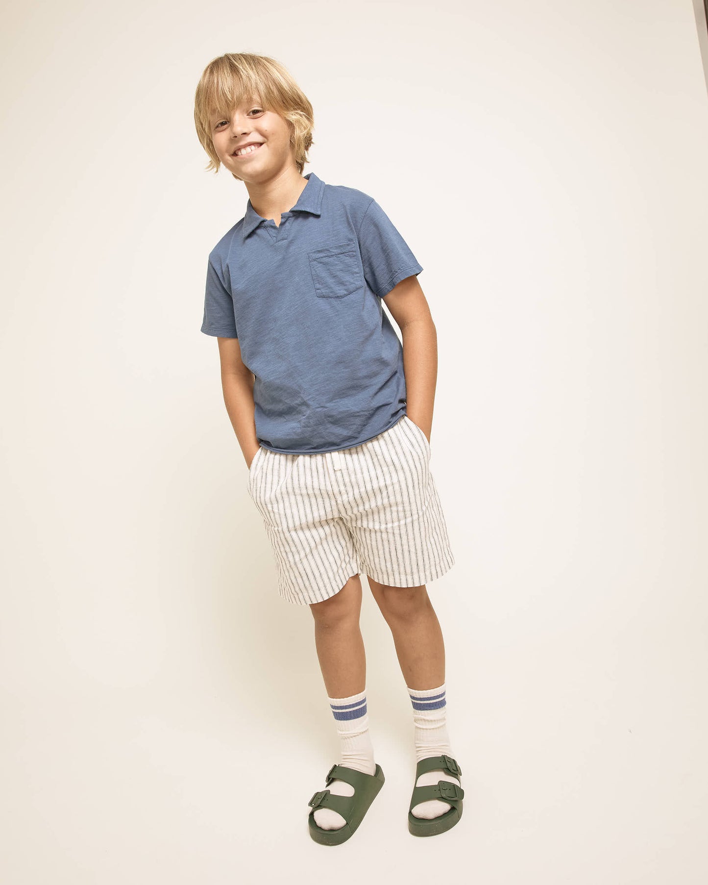 Búho BCN Leinen Bermudashorts mit Streifen