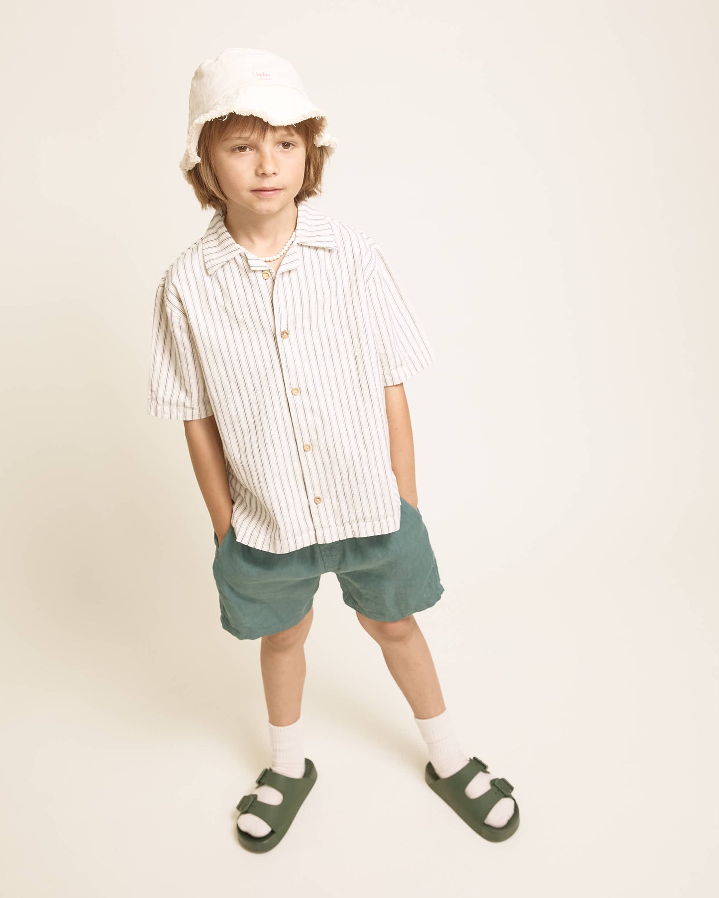 Búho BCN Leinen Bermudashorts Green Lake