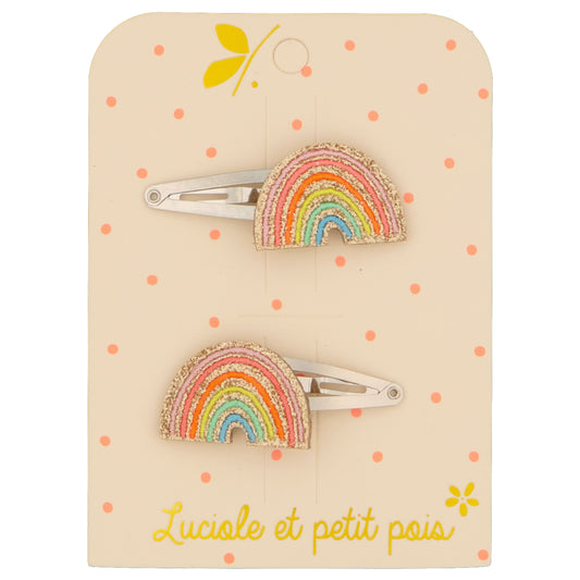 Luciole 2er Set Haarclips Regenbogen
